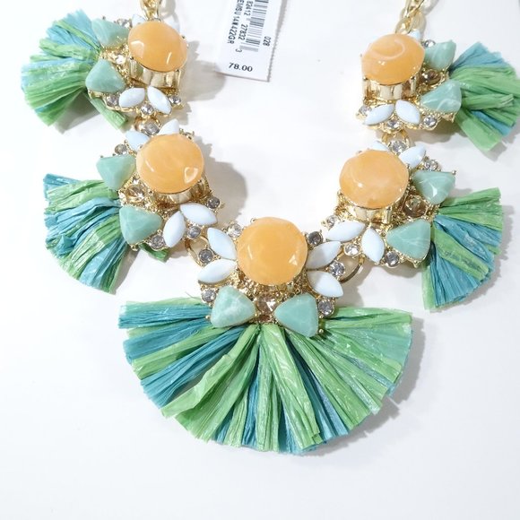 Lee X Lee Angel Raffia and Cabochon Necklace NWT - Picture 6 of 10